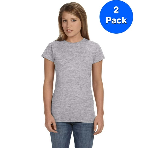 Gildan Womens 4.5 oz. SoftStyle Junior Fit T-Shirt 2 Pack