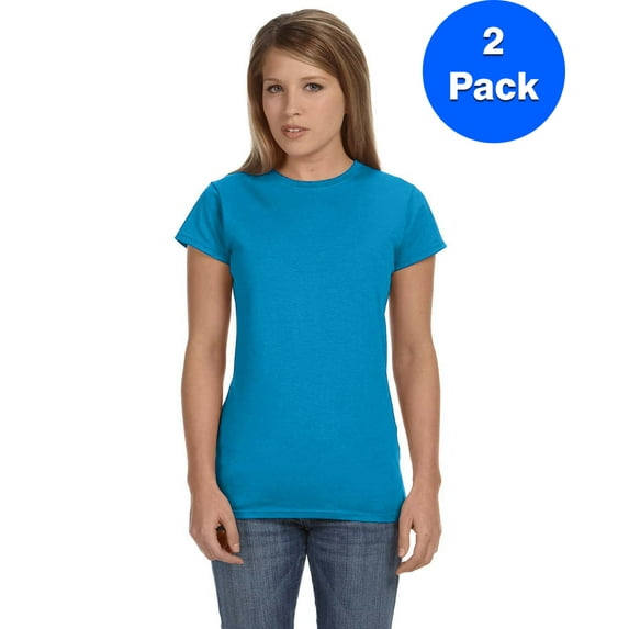 Gildan Womens 4.5 oz. SoftStyle Junior Fit T-Shirt 2 Pack