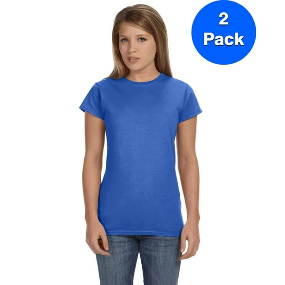 Gildan Womens 4.5 oz. SoftStyle Junior Fit T-Shirt 2 Pack