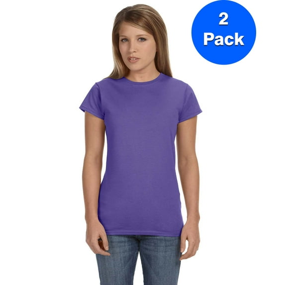 Gildan Womens 4.5 oz. SoftStyle Junior Fit T-Shirt 2 Pack