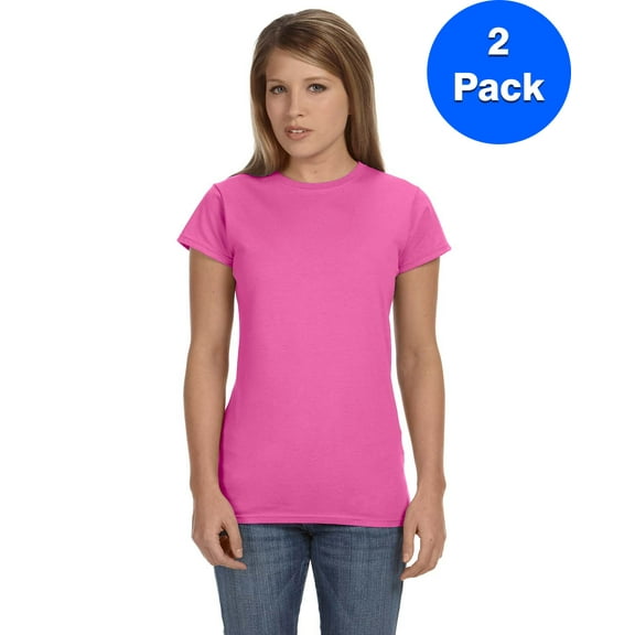 Gildan Womens 4.5 oz. SoftStyle Junior Fit T-Shirt 2 Pack
