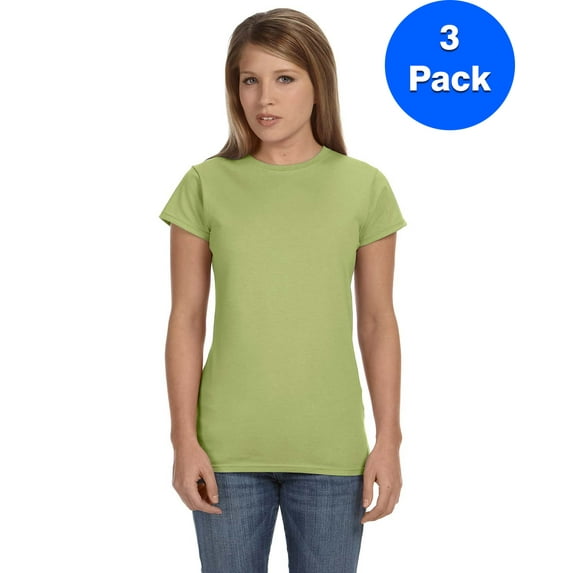 Gildan Womens 4.5 oz. SoftStyle Junior Fit T-Shirt 3 Pack