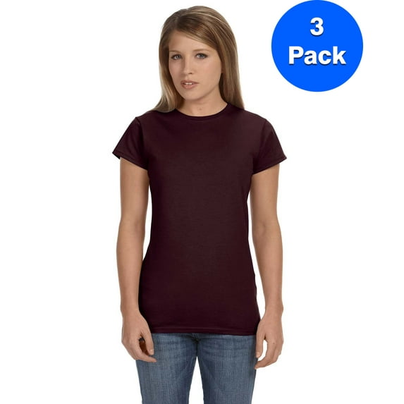 Gildan Womens 4.5 oz. SoftStyle Junior Fit T-Shirt 3 Pack