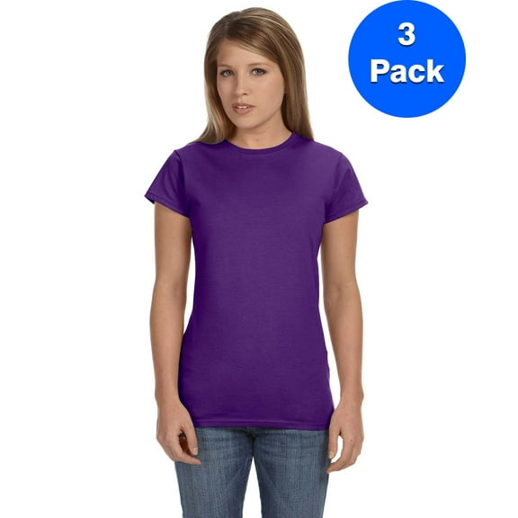 Gildan Womens 4.5 oz. SoftStyle Junior Fit T-Shirt 3 Pack