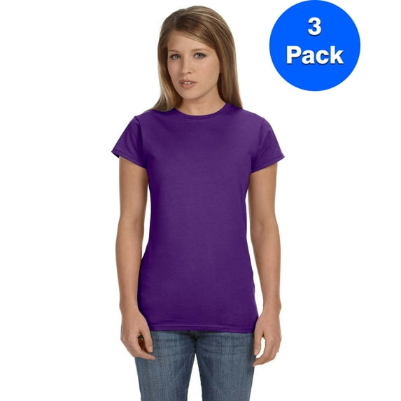 Gildan Womens 4.5 oz. SoftStyle Junior Fit T-Shirt 3 Pack