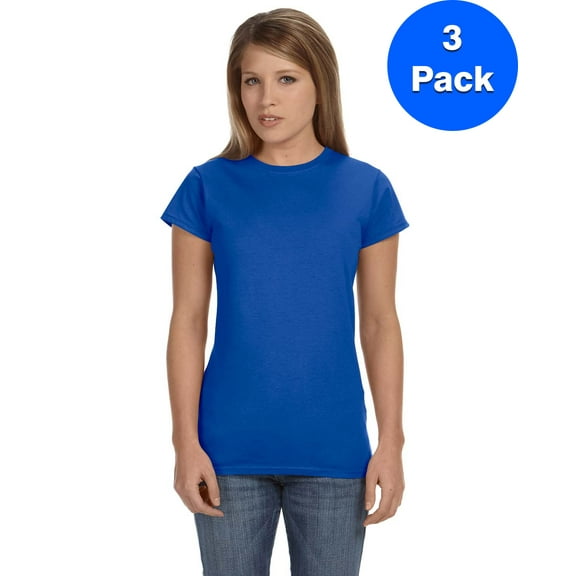 Gildan Womens 4.5 oz. SoftStyle Junior Fit T-Shirt 3 Pack