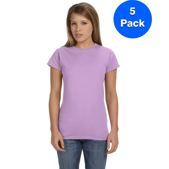 Gildan Womens 4.5 oz. SoftStyle Junior Fit T-Shirt 5 Pack