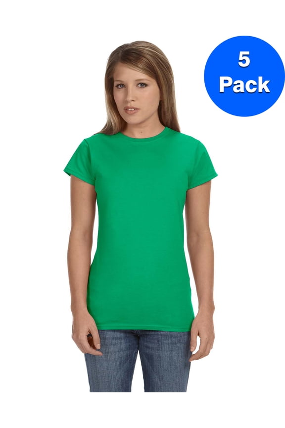 Womens 4.5 oz. SoftStyle Junior Fit T-Shirt 5 Pack