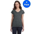 thumbnail image 1 of Gildan Womens 4.5 oz. SoftStyle Junior Fit V-Neck T-Shirt 2 Pack, 1 of 2