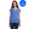 thumbnail image 1 of Gildan Womens 4.5 oz. SoftStyle Junior Fit V-Neck T-Shirt 2 Pack, 1 of 2