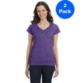 thumbnail image 1 of Gildan Womens 4.5 oz. SoftStyle Junior Fit V-Neck T-Shirt 2 Pack, 1 of 2