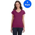 thumbnail image 1 of Gildan Womens 4.5 oz. SoftStyle Junior Fit V-Neck T-Shirt 3 Pack, 1 of 2