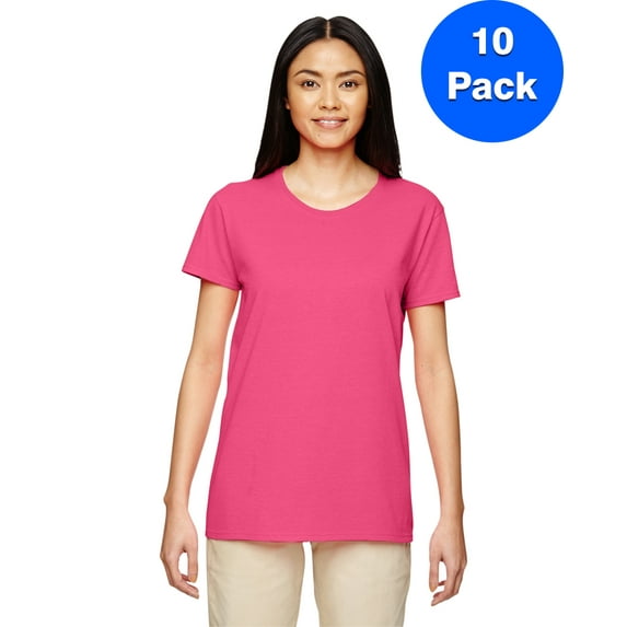 Gildan Womens 5.3 oz. Heavy Cotton Missy Fit T-Shirt 10-Pack