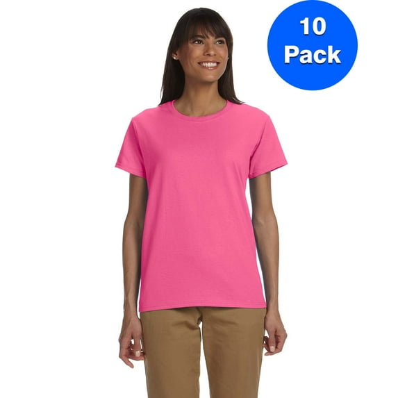 Gildan Womens 6.1 oz. Ultra Cotton T-Shirt 10-Pack