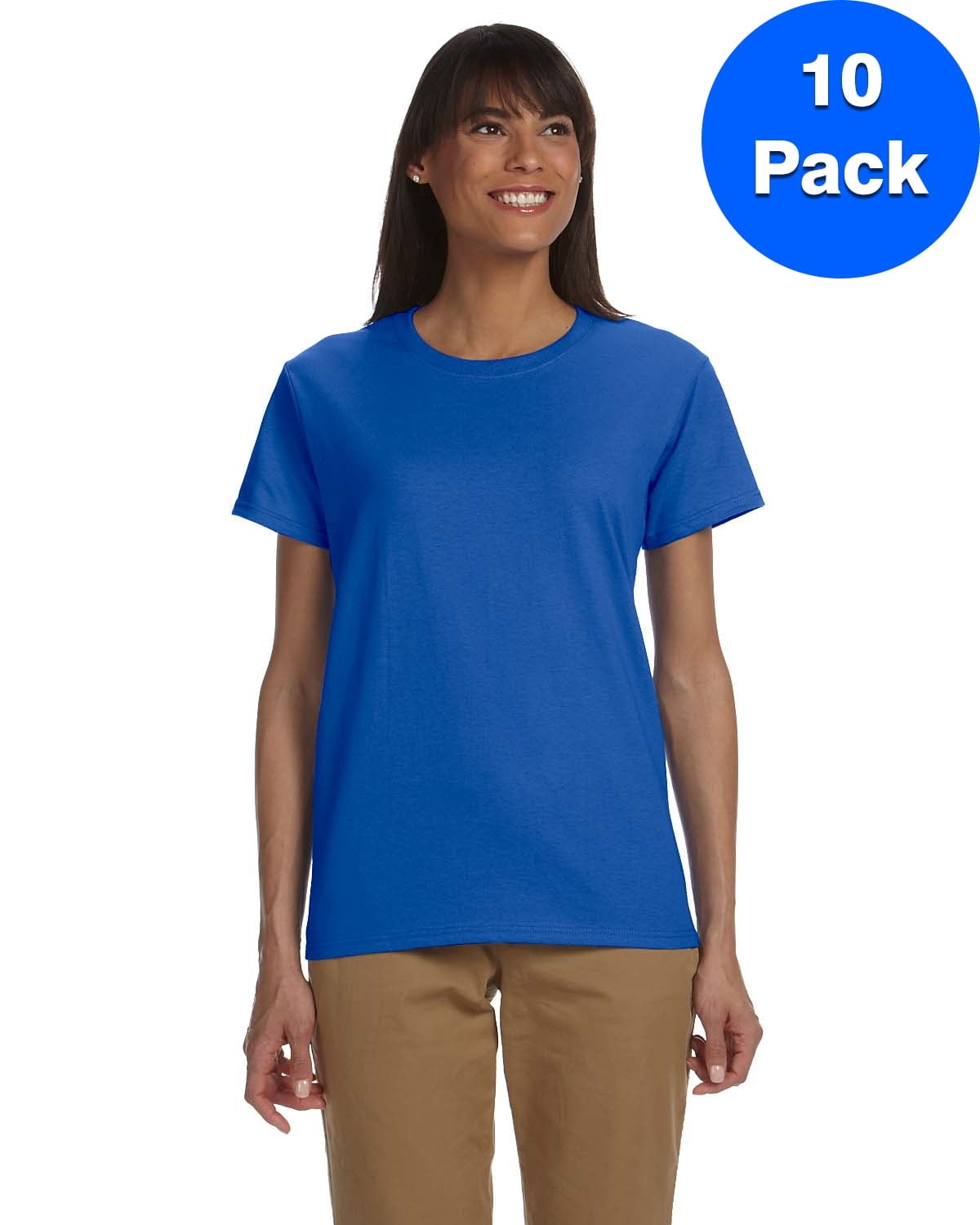 Gildan Womens 6.1 oz. Ultra Cotton T-Shirt 10-Pack