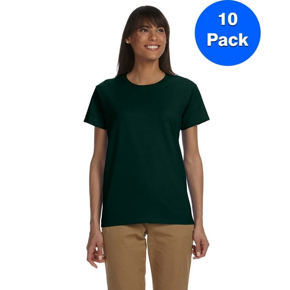 Gildan Womens 6.1 oz. Ultra Cotton T-Shirt 10-Pack