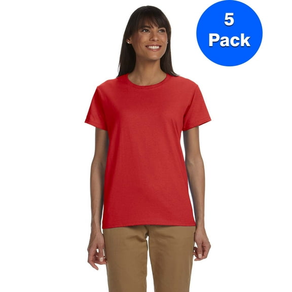 Gildan Womens 6.1 oz. Ultra Cotton T-Shirt 5-Pack