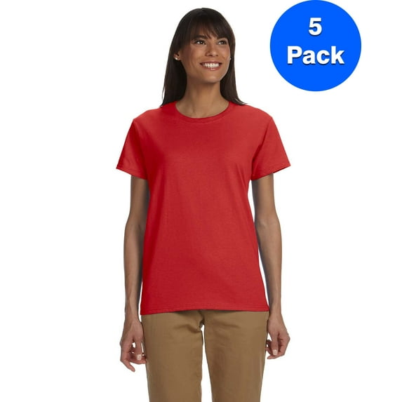 Gildan Womens 6.1 oz. Ultra Cotton T-Shirt 5-Pack