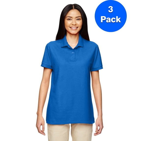 Gildan Womens DryBlend 6.3 oz. Double Piqué Sport Shirt 3-Pack