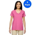 thumbnail image 1 of Gildan Womens Heavy Cotton 5.3 oz. V-Neck T-Shirt 5 Pack, 1 of 2