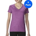 thumbnail image 1 of Gildan Womens Heavy Cotton 5.3 oz. V-Neck T-Shirt 5-Pack, 1 of 1