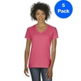 thumbnail image 1 of Gildan Womens Heavy Cotton 5.3 oz. V-Neck T-Shirt 5-Pack, 1 of 1