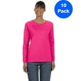 thumbnail image 1 of Gildan Womens Heavy Cotton Missy Fit Long-Sleeve T-Shirt 10-Pack, 1 of 2