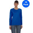 thumbnail image 1 of Gildan Womens Heavy Cotton Missy Fit Long-Sleeve T-Shirt 10-Pack, 1 of 2