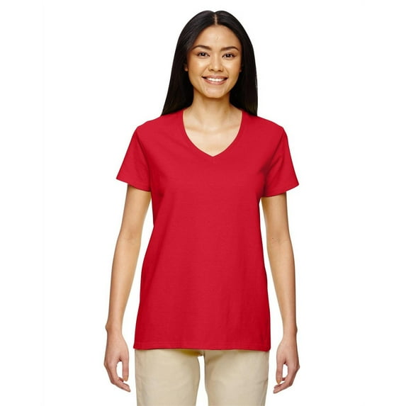 Gildan Womens Heavy Cotton V-Neck T-Shirt, Pack of 12
