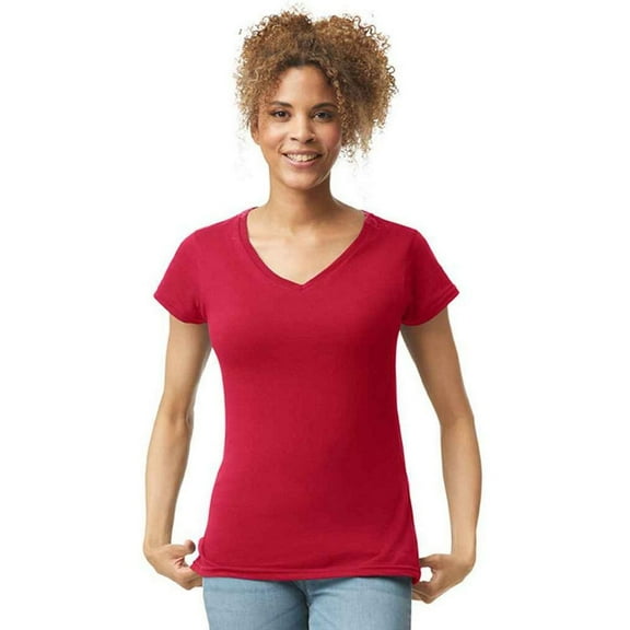 Gildan Womens Soft Style V Neck T-Shirt