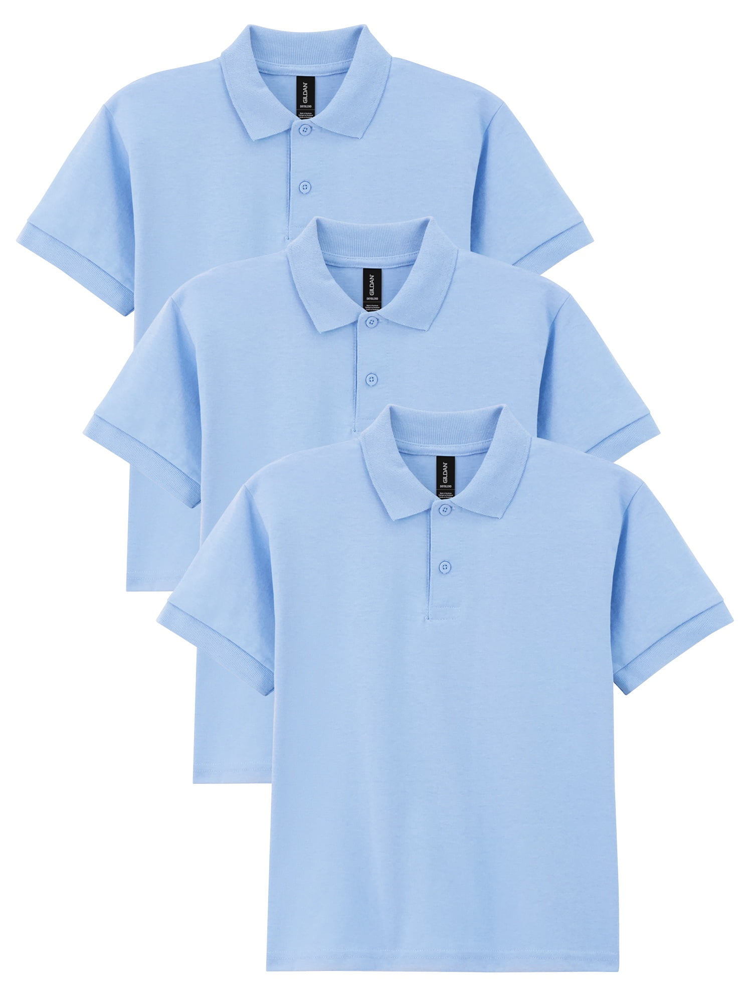 Youth DryBlend Short Sleeve Polo, Style G8800B, 3-Pack