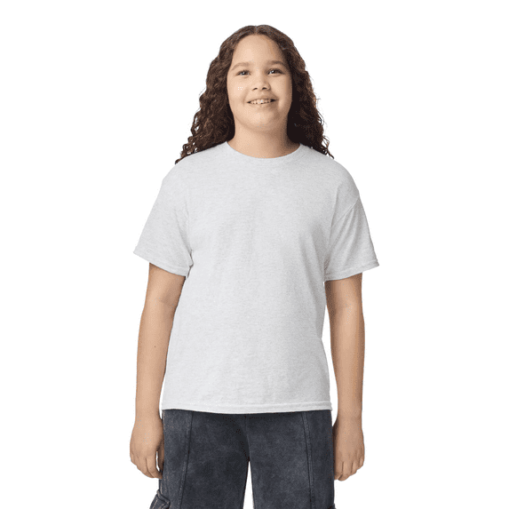 Gildan Youth DryBlend Short Sleeve T-Shirt, Youth Activewear T-Shirt, Ash, S