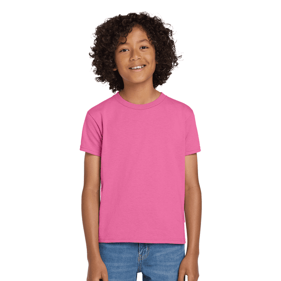 Gildan Youth DryBlend Short Sleeve T-Shirt, Youth Activewear T-Shirt, Azalea, XL