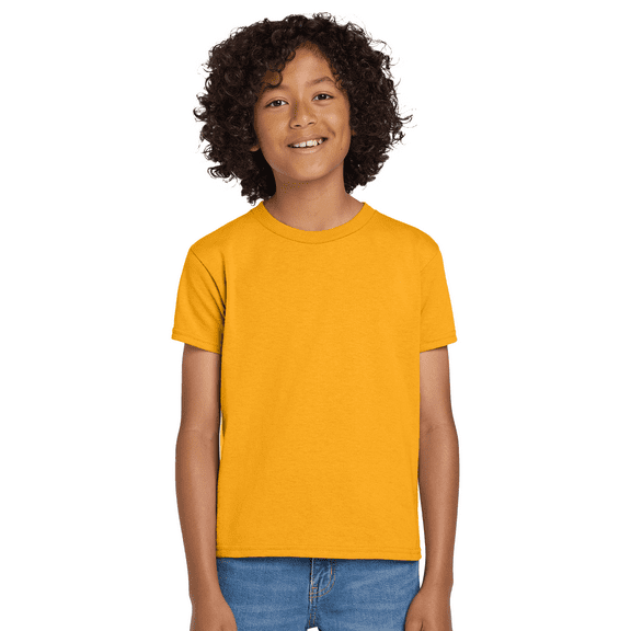 Gildan Youth DryBlend Short Sleeve T-Shirt, Youth Activewear T-Shirt, Gold, S