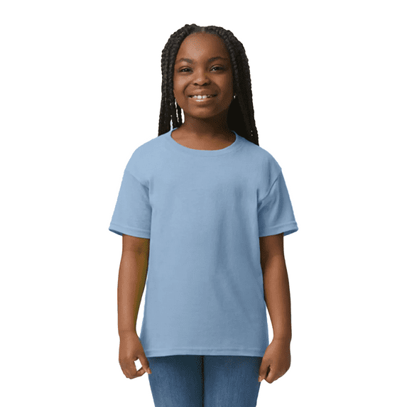 Gildan Youth DryBlend Short Sleeve T-Shirt, Youth Activewear T-Shirt, Light Blue, M
