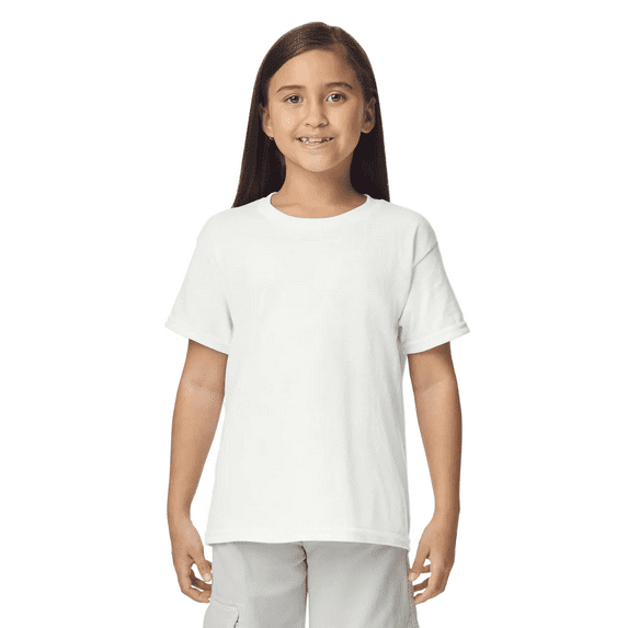 Gildan Youth DryBlend Short Sleeve T-Shirt, Youth Activewear T-Shirt, White, XS
