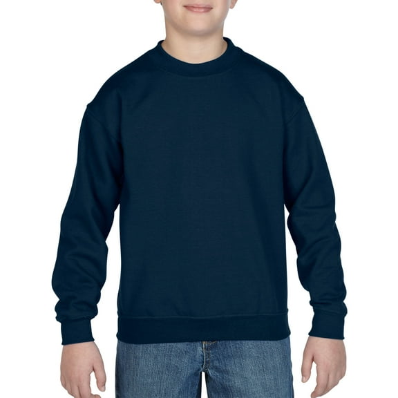 Gildan Youth Heavy Blend Crewneck Sweatshirt, S, Navy