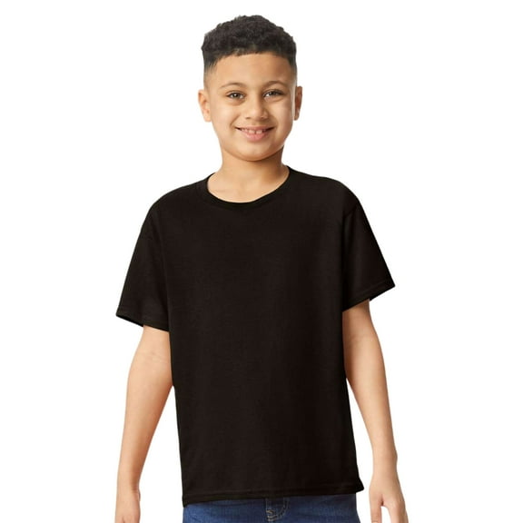 Gildan Youth Heavy Cotton Short Sleeve T-Shirt Craft and DIY Crew Tees (Black, L)