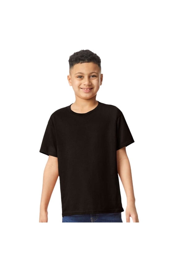 Youth Heavy Cotton Short Sleeve T-Shirt Craft and DIY Crew Tees (Black, S)