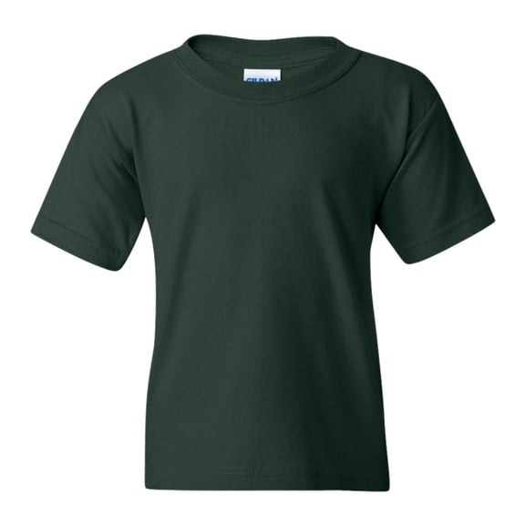 Gildan Youth Heavy Cotton Short Sleeve T-Shirt Craft and DIY Crew Tees (Forest Green, L)