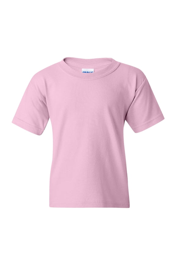 Youth Heavy Cotton Short Sleeve T-Shirt Craft and DIY Crew Tees (Light Pink, XS)