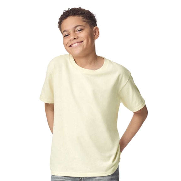 Gildan Youth Heavy Cotton Short Sleeve T-Shirt Craft and DIY Crew Tees (Off-White, L)