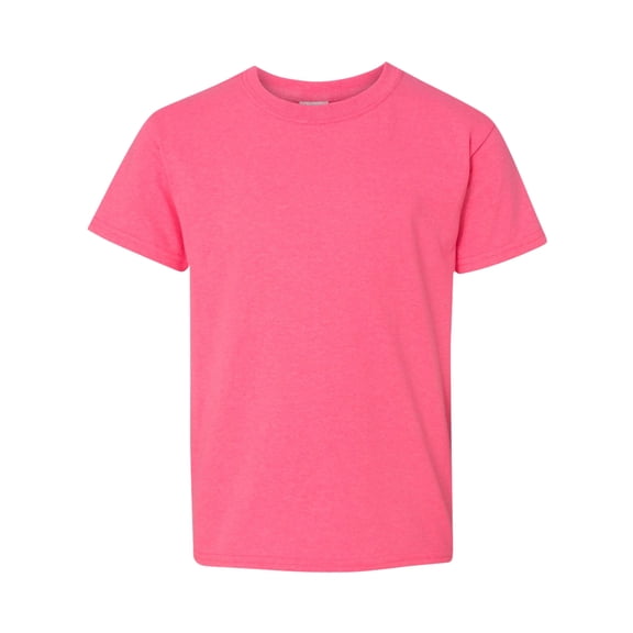 Gildan Youth Heavy Cotton Short Sleeve T-Shirt Craft and DIY Crew Tees (Safety Pink, M)