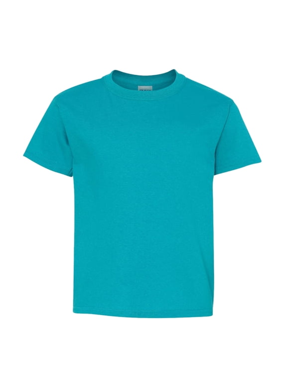 Youth Heavy Cotton Short Sleeve T-Shirt Craft and DIY Crew Tees Tropical Blue, S)