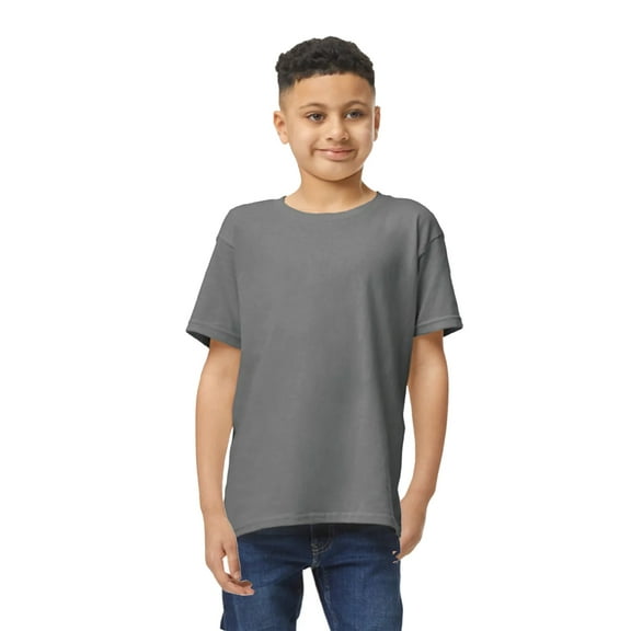 Gildan Youth Heavy Cotton T-Shirt, Blank Tee for Crafts & DIY, Kids Short Sleeve Tee, Charcoal, L