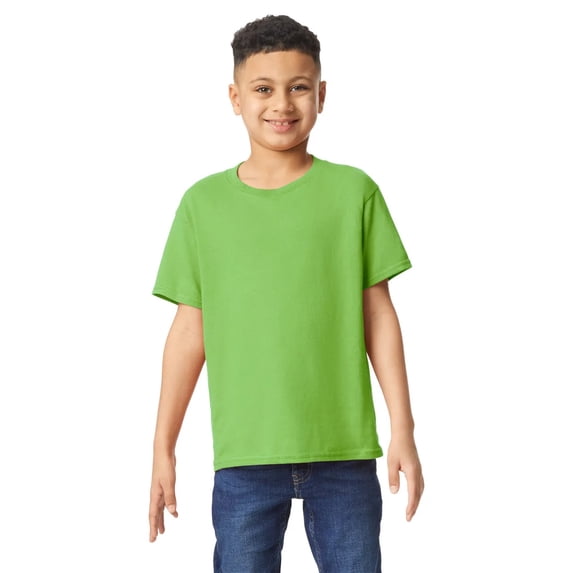 Gildan Youth Heavy Cotton T-Shirt, Blank Tee for Crafts & DIY, Kids Short Sleeve Tee, Lime, XS