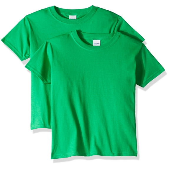 Gildan Youth Heavy Cotton T-Shirt, S, Irish Green (Pack of 2) 2 Irish Green