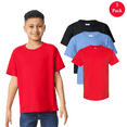 thumbnail image 1 of Gildan Youth Heavy Cotton T-Shirt, Short Sleeve Taped Neck Tee, Multicolor Bulk 3 Pack, S, 1 of 5