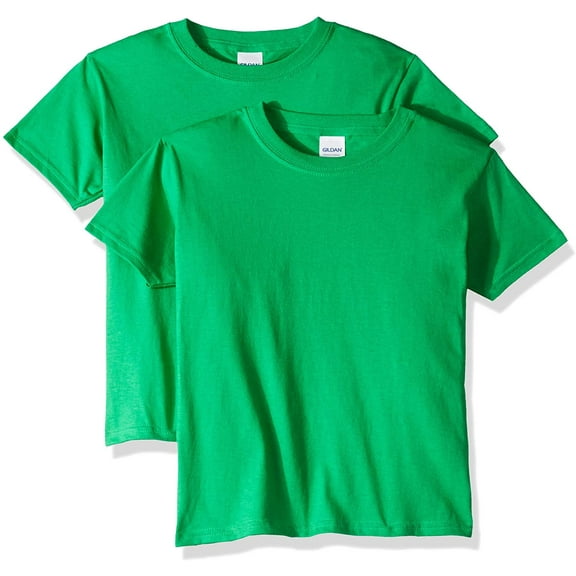Gildan Youth Heavy Cotton T-Shirt, Style G5000B, 2-Pack X-Small Irish Green