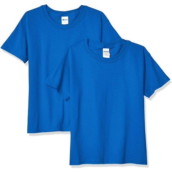 Gildan Youth Heavy Cotton T-Shirt, Style G5000B, 2-Pack X-Small Royal